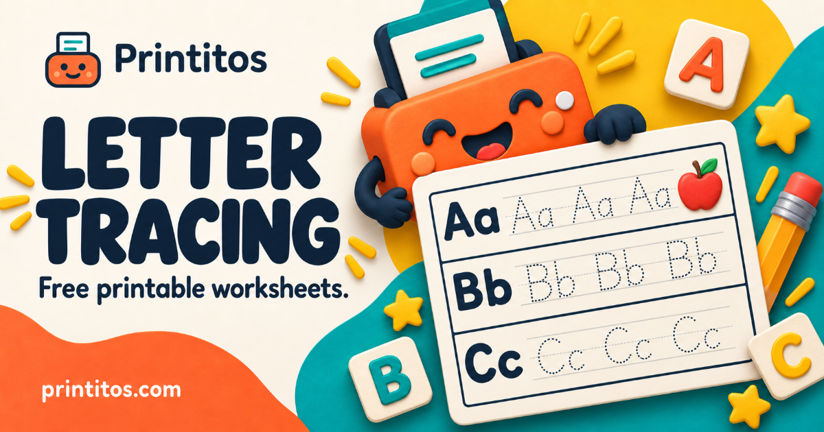 Letter Tracing Worksheets A–Z & Name Tracing — Free Printable
