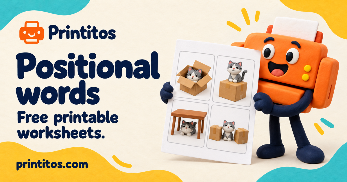 Positional Words Worksheets — Free Printable In, On, Under, Behind ...